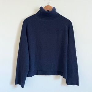MM LaFleur Cashmere Arbus Sweater Size Small Navy Blue Turtleneck